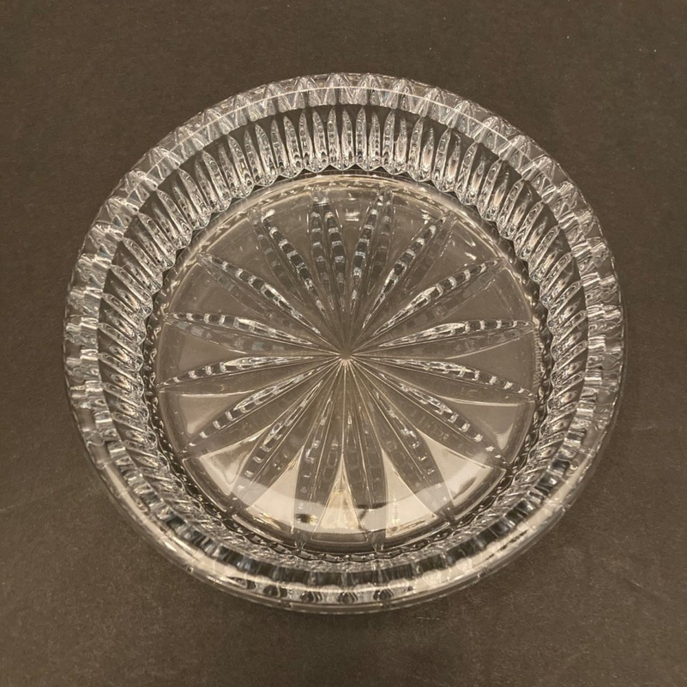Waterford Crystal Wine Bottle Coaster Starburst Cut 4.75" Heavy Hallmarked